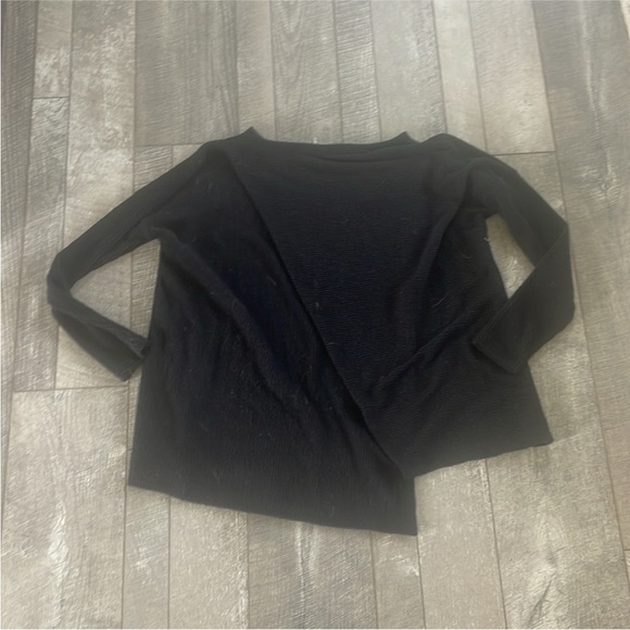 Heather By Bordeaux Size Medium Black Open Back Ribbed Sweater Top . - Picture 5 of 6